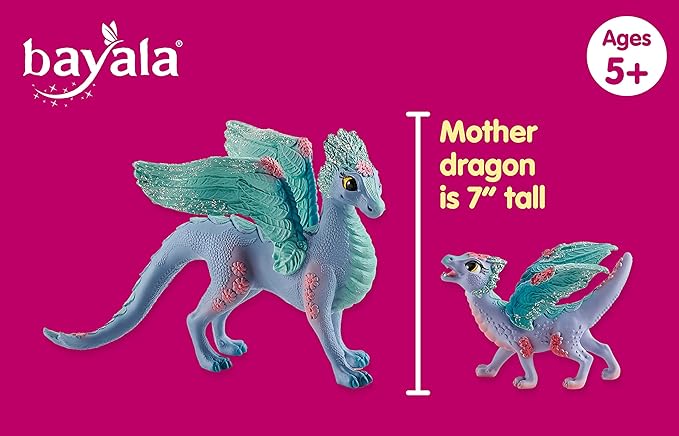 SchleIch Bayala, 2-Piece Playset, Dragon Toys for Girls and Boys 5-12 Years Old, Flower Dragon and Baby