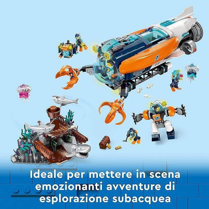 LEGO City Deep-Sea Explorer Submarine 60379 Building Toy Set (842 Pieces)