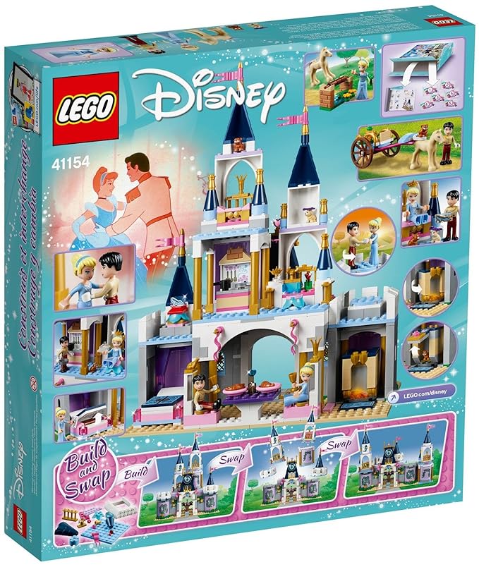 LEGO Disney Princess Cinderella's Dream Castle Building Blocks for Girls 5 to 12 Years (585 Pcs) 41154, Multicolor