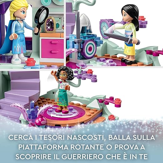 LEGO 43215 Disney The Enchanted Tree House Set of 13 Mini Dolls Including Princess Jasmine, Belle, Elsa and Anna, Christmas Gift for 7 Year Old Children, Girls, Boys, Disney 100 Toys