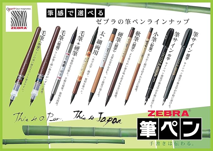 Zebra Fude Brush Pen, Double Sided for Medium & Fine (FD-501)