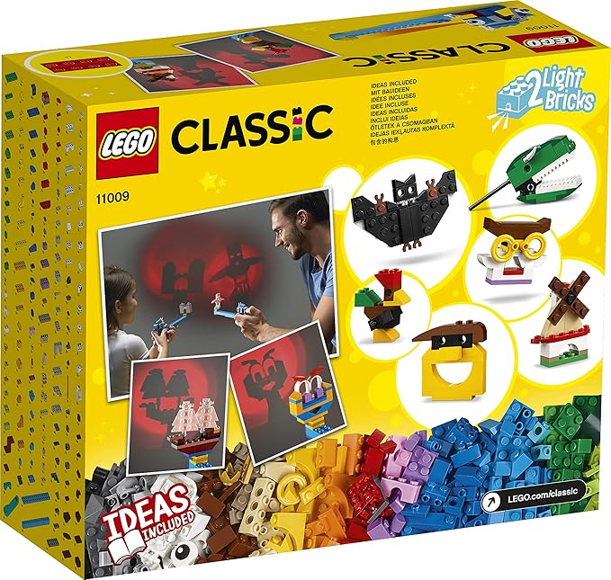 LEGO 11009 Classic Bricks and Lights Shadow Puppet Theater Set with Light Basic Building Bricks, Creative Fun for 5+ Year Old (Multicolour), 441 Pieces