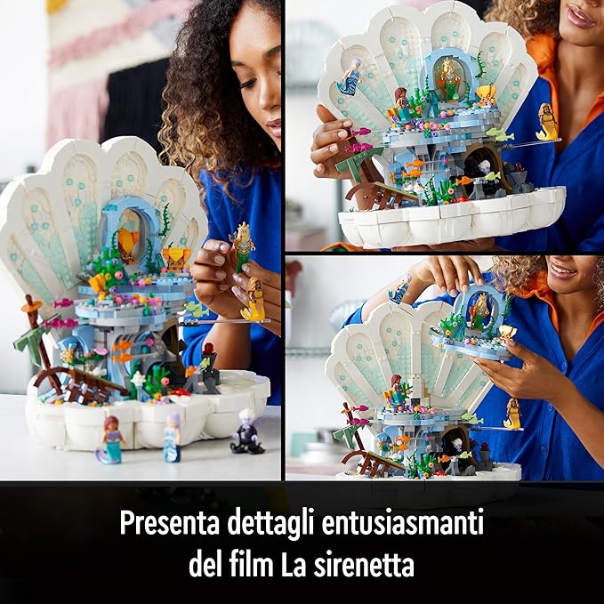 LEGO Disney The Little Mermaid Royal Clamshell 43225 Building Set (1,808 Pieces),Multicolor