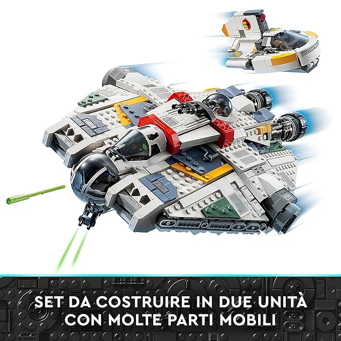 LEGO 75357 Star Wars Ghost & Phantom II Set of 2 Ahsoka Vehicles, Buildable Spaceship Toy with 5 Figures Including Jacen Syndulla and Droid Figure, Christmas Gift for Boys and Girls