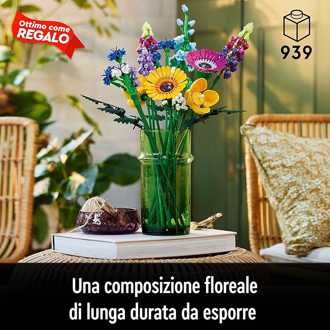 LEGO Icons Wildflower Bouquet 10313 Building Set (939 Pieces), Multi Color