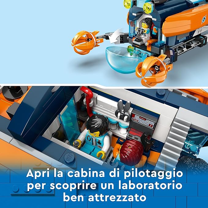 LEGO City Deep-Sea Explorer Submarine 60379 Building Toy Set (842 Pieces)