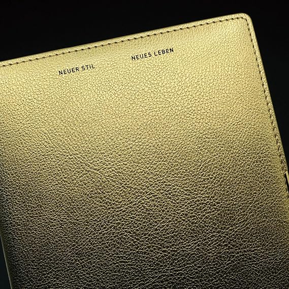 Laconic LED 29-330GD Monthly Notebook, A5 Monthly, Metallic Synthetic Leather, Gold, 2026 (Starts from December 2025)