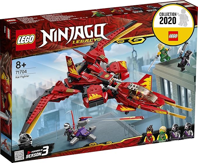 LEGO 71704 Ninjago Legacy Kai Fighter Toy Jet Playset with Nindroid Action Figures,513 Pieces Multicolor