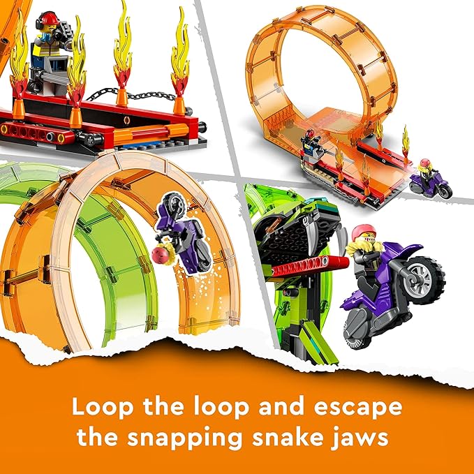 LEGO City Double Loop Stunt Arena 60339 Building Kit (598 Pieces), Multi Color