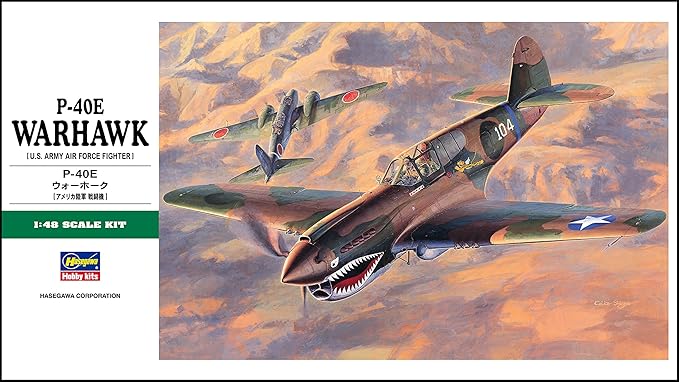 Hasegawa 1/48 US Army Fighter P-40E Warhawk Plastic Model JT86