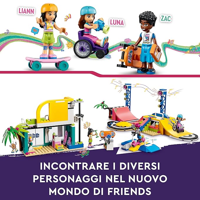 LEGO Friends Skate Park 41751 Building Toy Set (431 Pieces), Multi Color