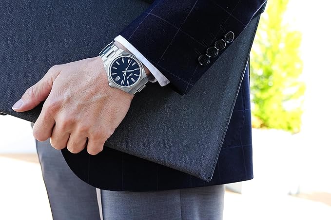 Seiko Series Men's Watch, Battery Operated Quartz, Silver, Dial: Blue, Bracelet Type