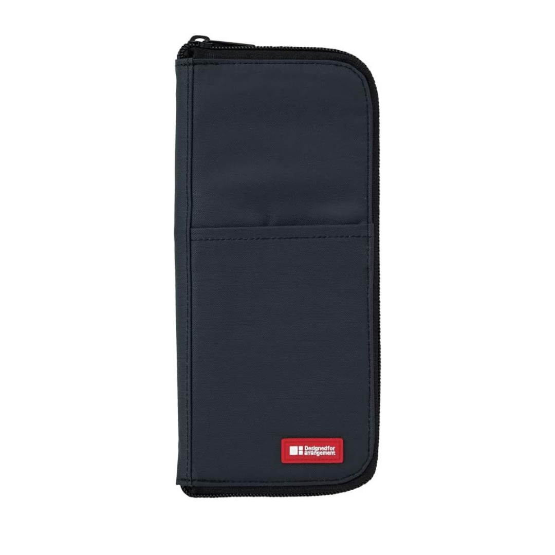 Lihit Lab A7652-24 Flat Pencil Case, Black