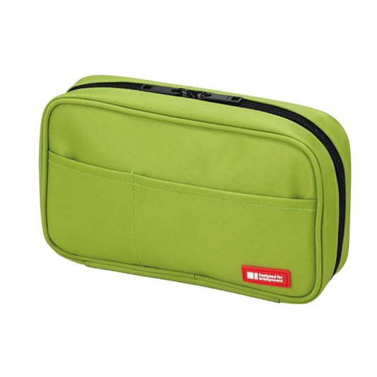 Lihit Lab  A7551-6 Pen Case, Book Type, Yellow Green