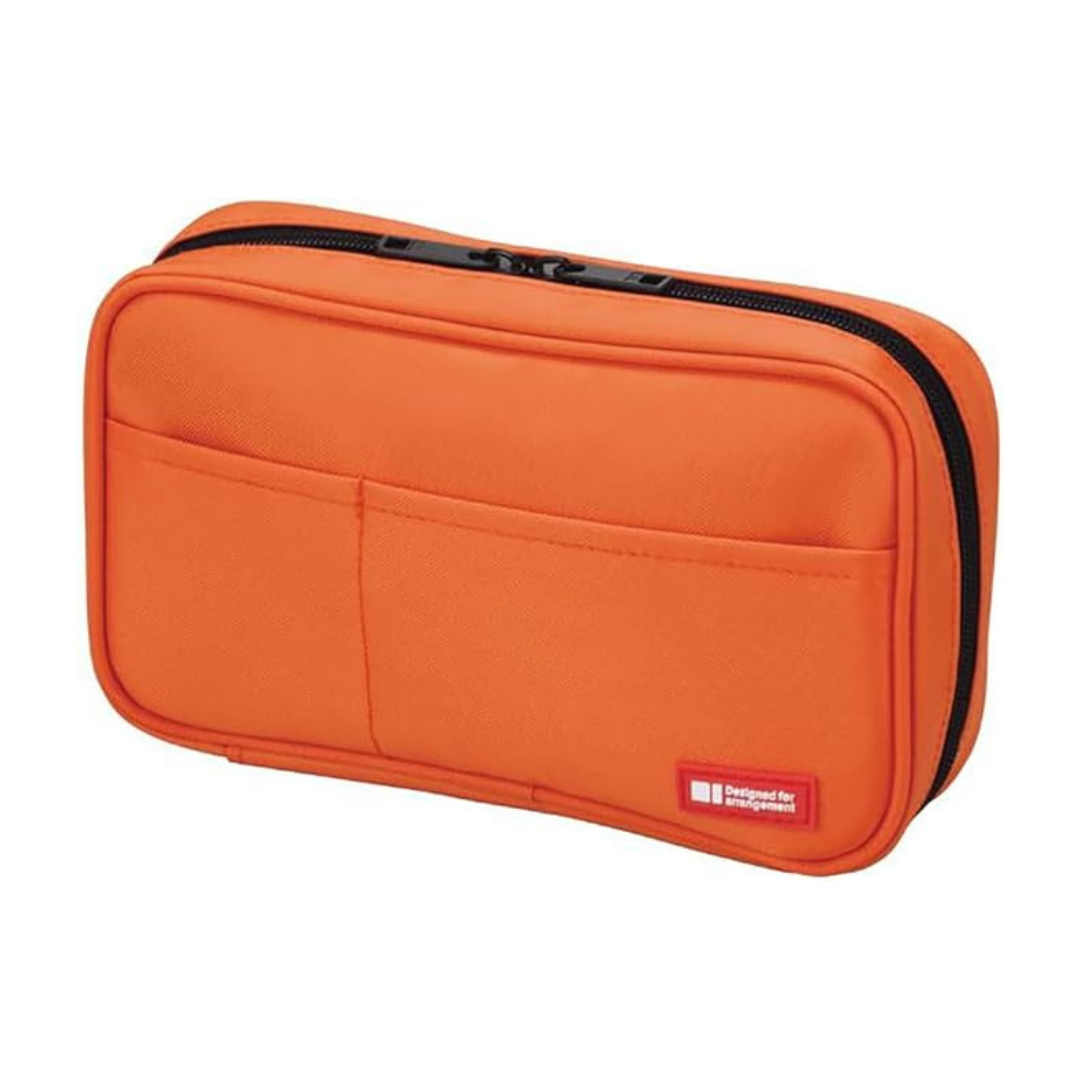 Lihit Lab A7551-4 Pen Case, Book Type, Orange