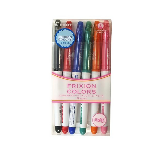 Pilot Frixion Colors Erasable Marker Pen, 6 Color Set (SFC-60M-6C3)