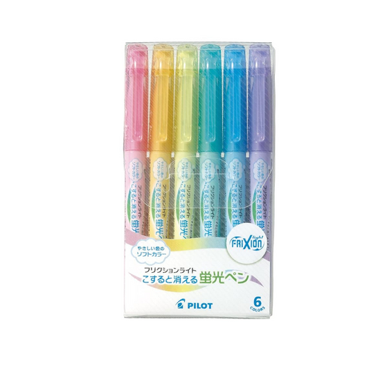 Pilot Frixion Light Soft Color Erasable Highlighter Pen,6 Color Set (SFL-6,Multi-coloured
