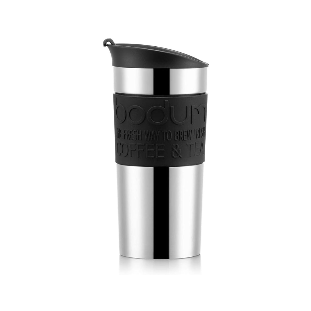 BODUM Tumbler Water Bottle Travel Mug 350ml Black Stainless Steel
