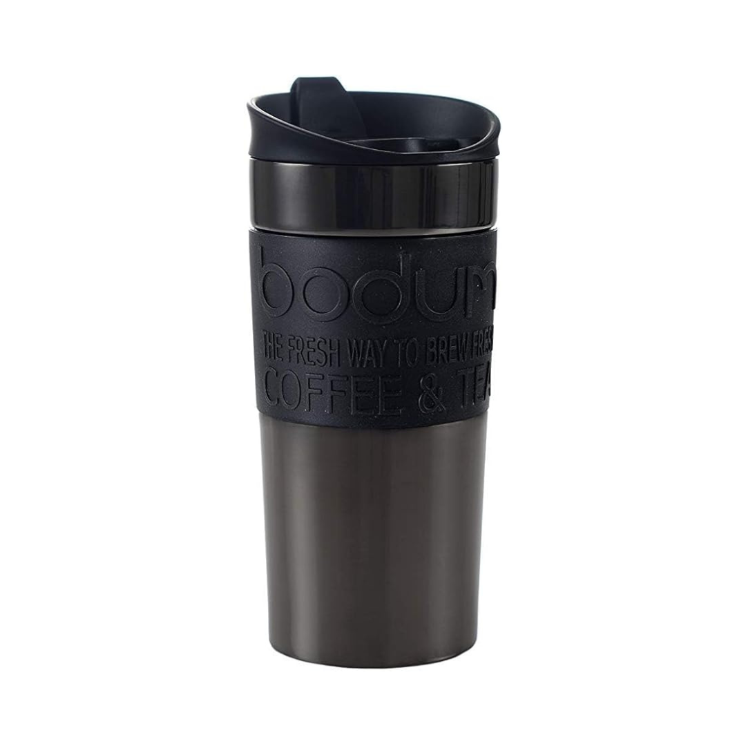 BODUM Tumbler Water Bottle Travel Mug 350ml Black Stainless Steel