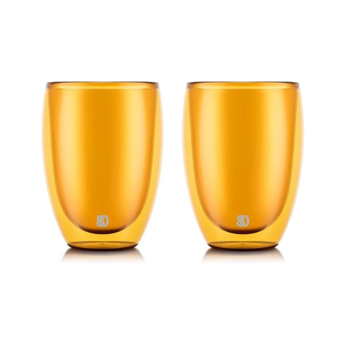 Bodum 4559-570-80 Bodum Glass Cup Tumbler Pavina Double Wall Glass, 11.8 fl oz (350 ml)