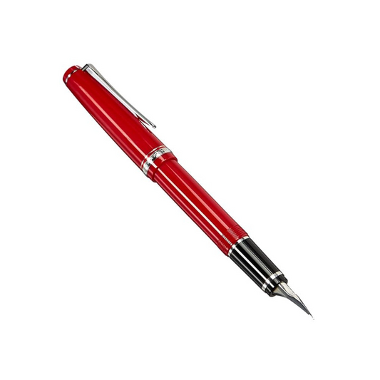 PILOT Falcon Collection Fountain Pen, Red Barrel with Rhodium Accents, Soft Fine Nib, Blue Ink (71621)