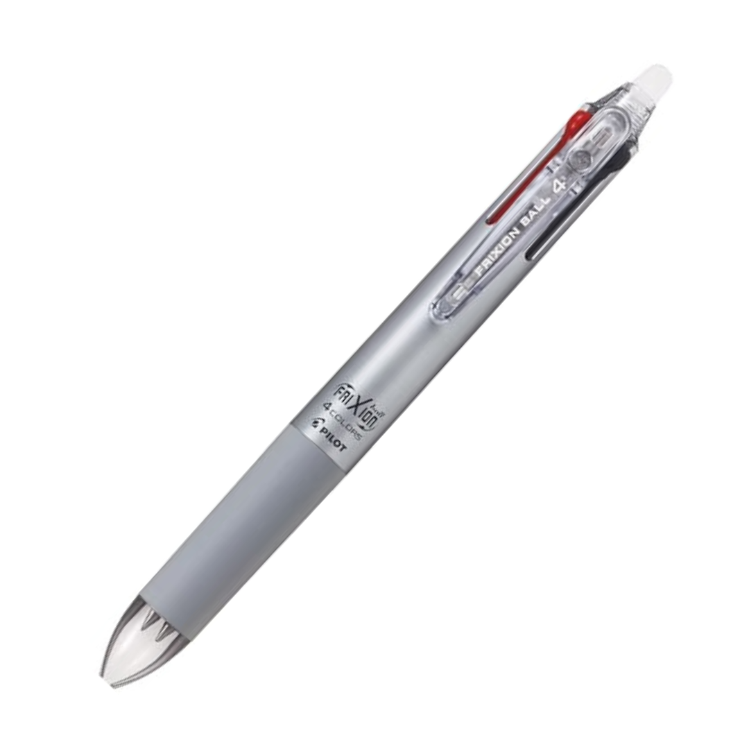 Pilot PLKFB80UF-GRS Gel Ink Erasable 4 Color Ballpoint Pen, Frixion Ball 4, 0.38, Gradient Silver