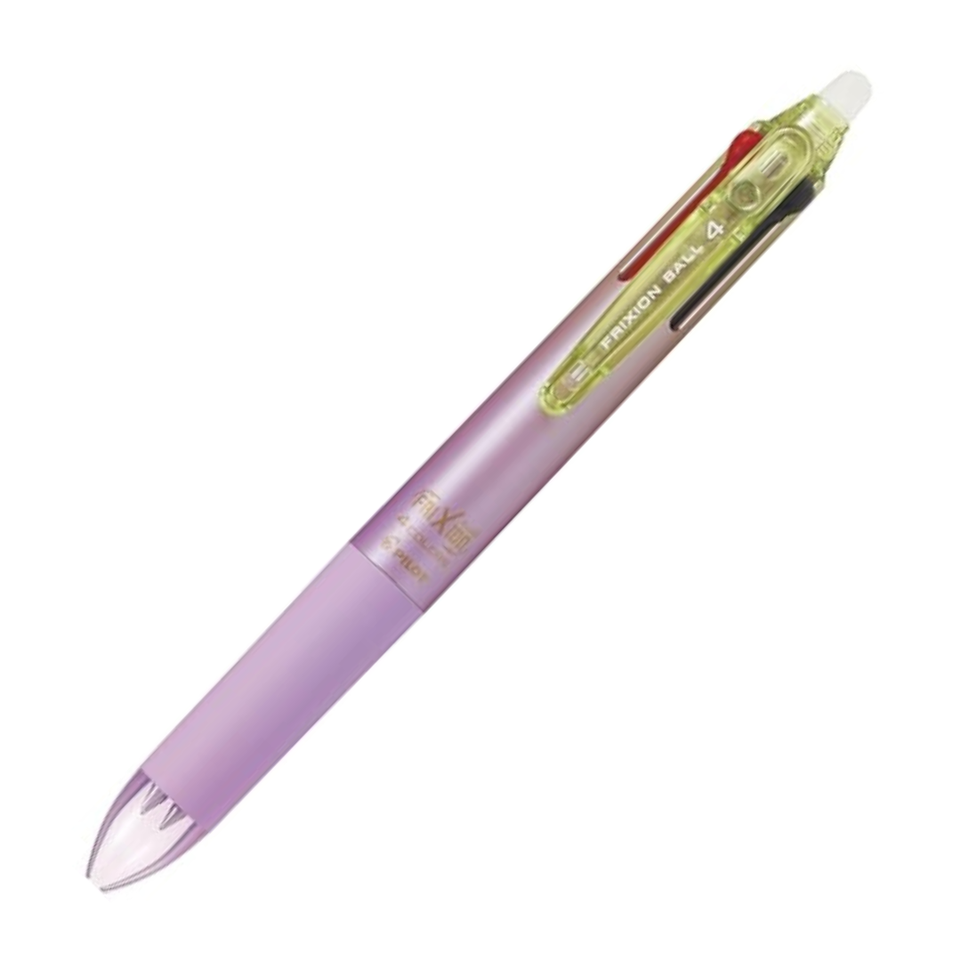 Pilot PLKFB80UF-GRS Gel Ink Erasable 4 Color Ballpoint Pen, Frixion Ball 4, 0.38, Gradient Silver