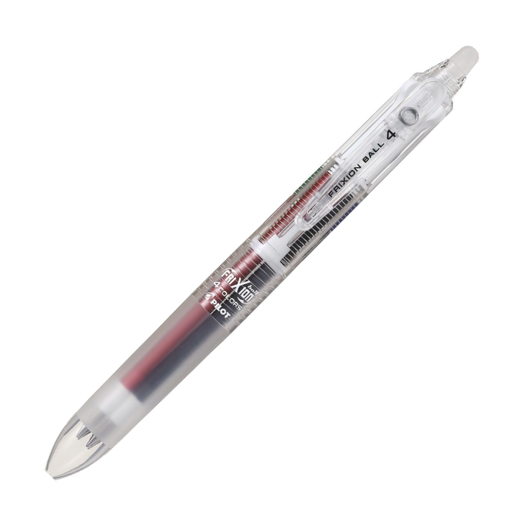 Pilot PLKFB80UF-GRS Gel Ink Erasable 4 Color Ballpoint Pen, Frixion Ball 4, 0.38, Gradient Silver