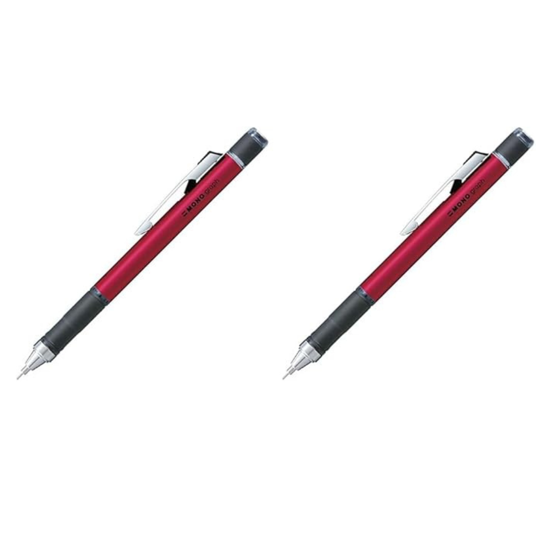 Tombow DPA-141E Pencil Mechanical Pencil MONO Monograph with Rubber Grip Shine Pink (x2)