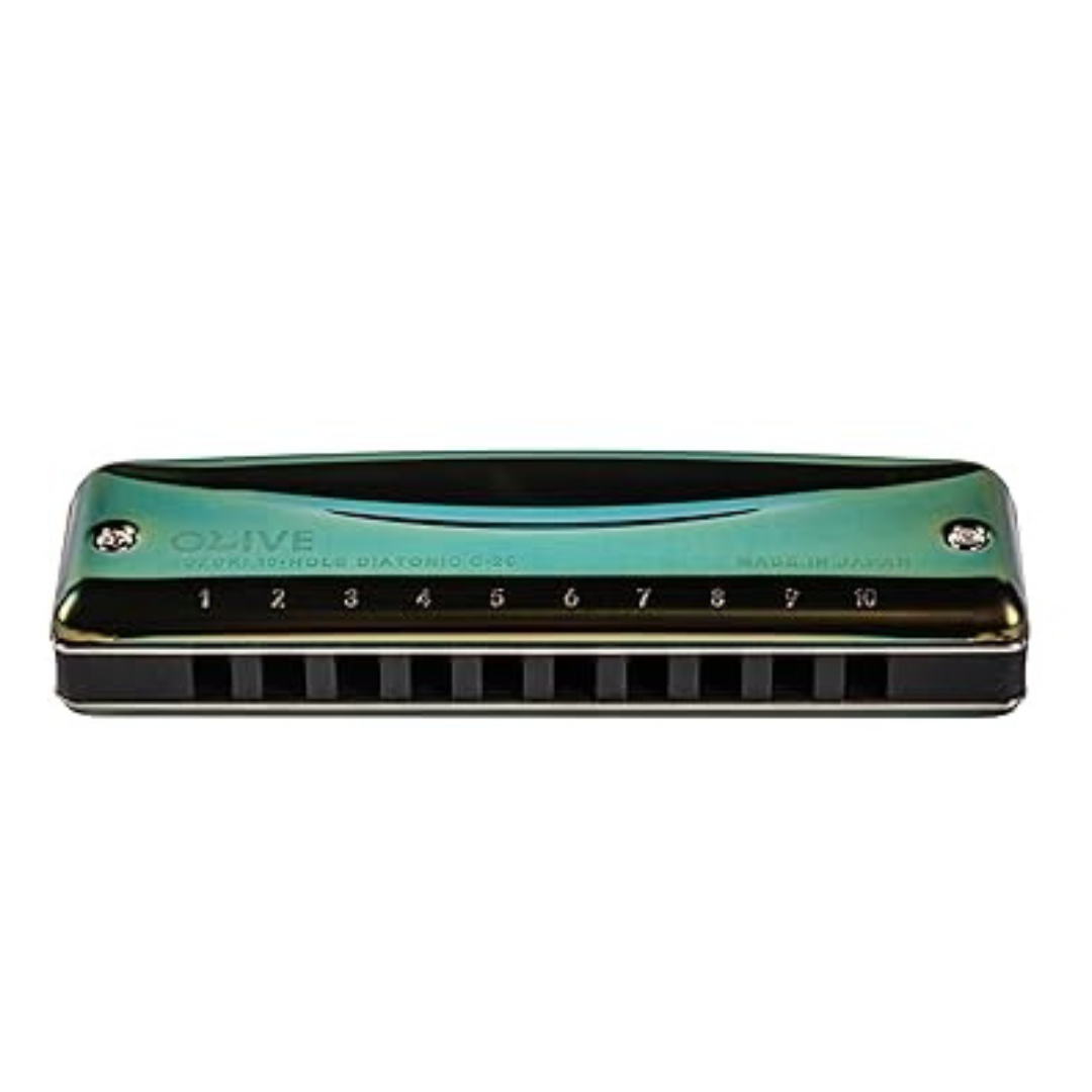 Suzuki C-20-HG Olive 10-Hole Diatonic Harmonica, Key of G High