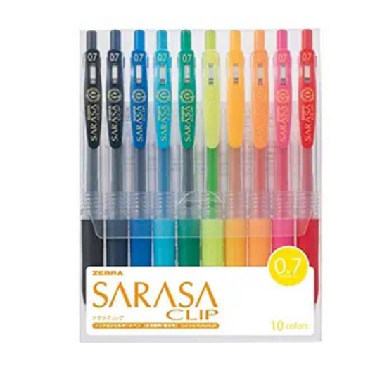 Zebra Sarasa Clip 0.7, 10 Color Set (JJB15-10CA)