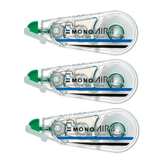 TOMBOW KPB-324 Pencil Correction Tape, 0.17 Inches (4.2 mm) Mono Air (Light Touch, High Adhesion Tape), Single Use Type, 32.8 ft (10 m), 3 Pieces