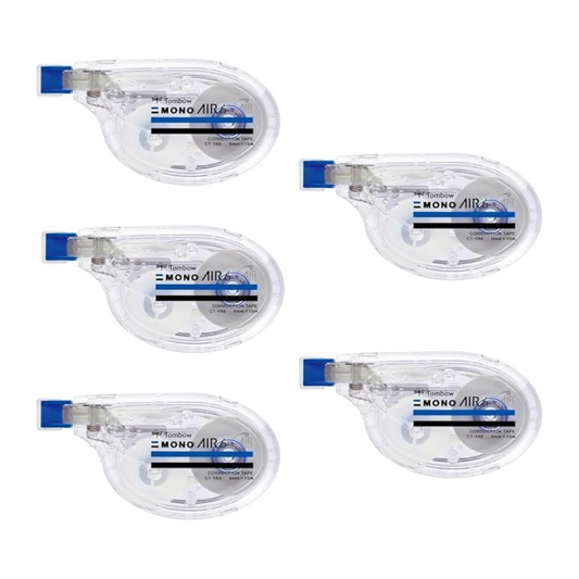 TOMBOW CT-YA6-5P Mono Air Correction Tape, 0.2 inches (6 mm), Horizontal Pull, 5 Pieces