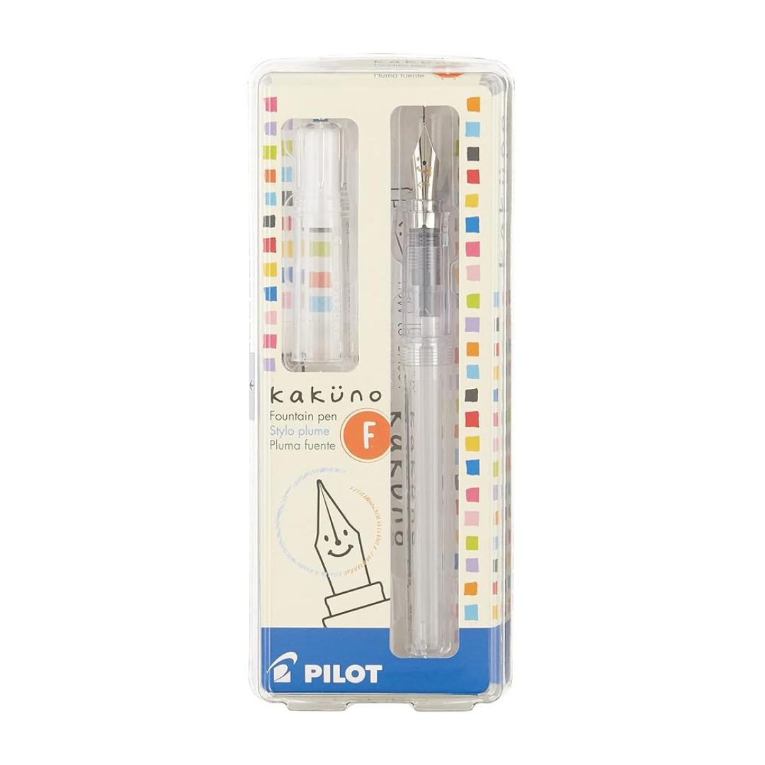 PILOT Kakuno Fountain Pen, Clear Barrel, Fine Nib (10819)