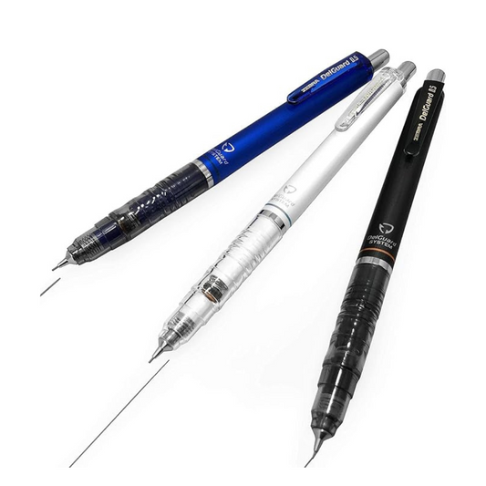 Zebra Delguard Mechanical Pencils - HB 0.5mm - 1 of Each Colour Barrel - Pack of 3