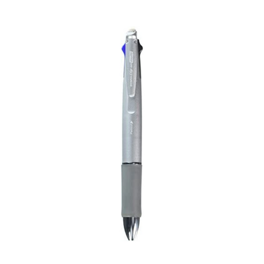 Zebra Clip-On 1000, 4 Color 0.7 mm Ballpoint Multi Pen 0.5 mm Pencil, Silver Body (B4SA2-S)