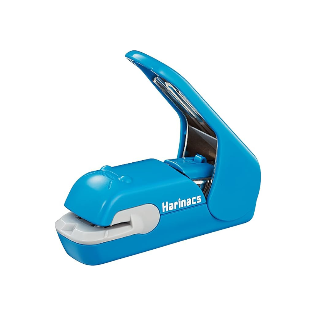 Kokuyo SLN-MPH105B Harinacs Press Stapleless Stapler, No Hole, Blue