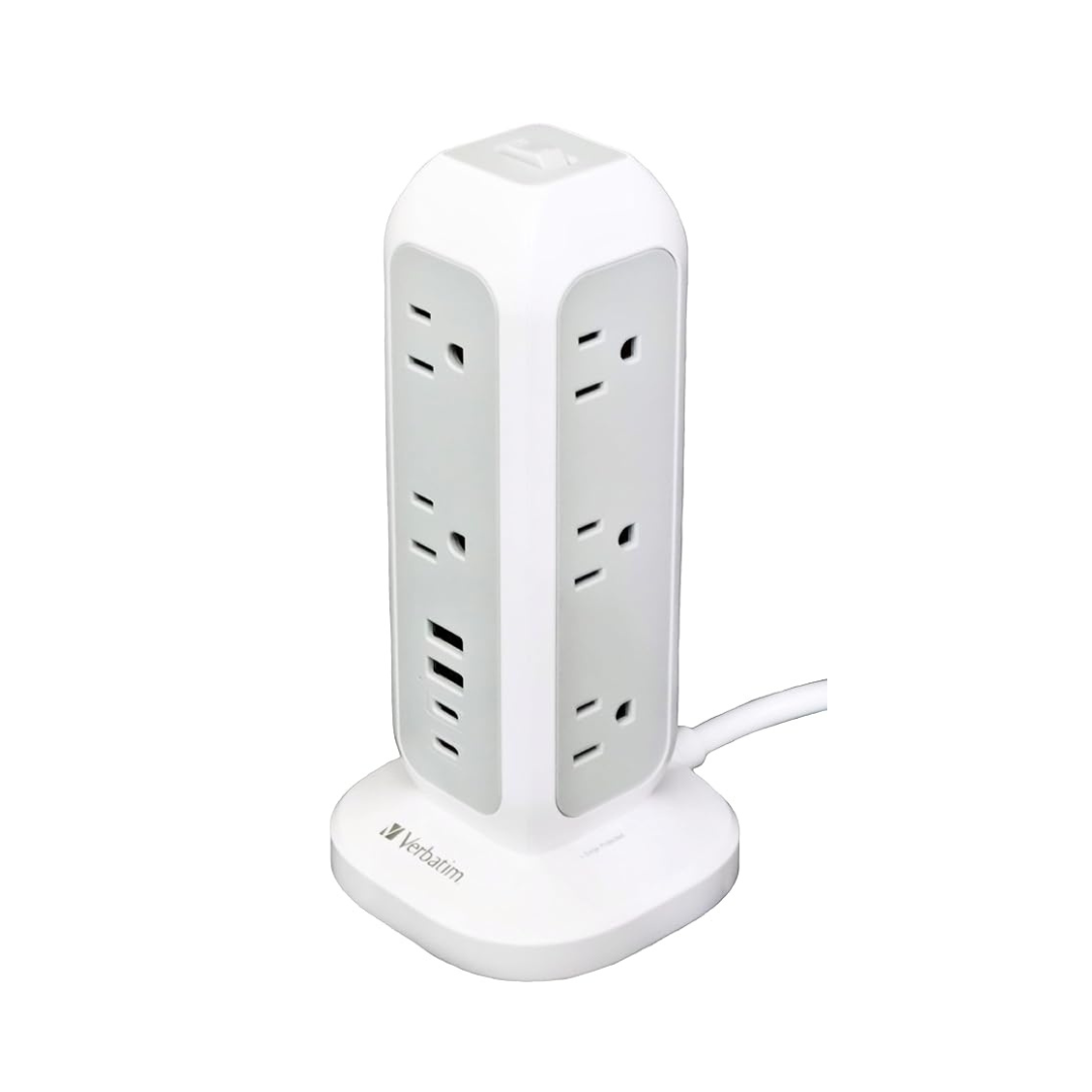 Verbatim Compact Tower Power Strip 11 Type A with 2 x USB-C 2 x USB-A 32250