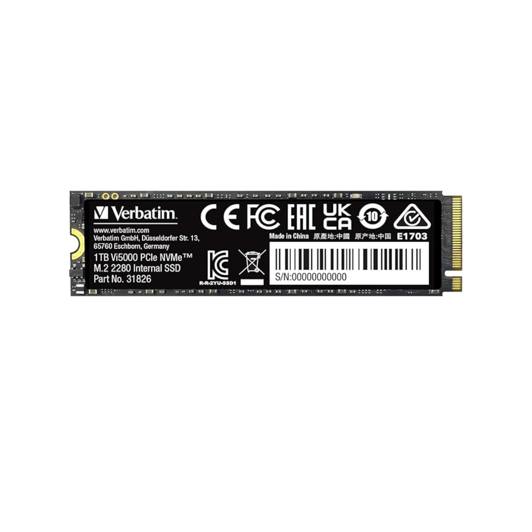 Verbatim Internal SSD 1TB NVMe PCIe Gen 4.0x4 PCIe4.0 Up to 5000MB/s Safe Domestic Support for IO Data Devices Vi5000 Series 31826