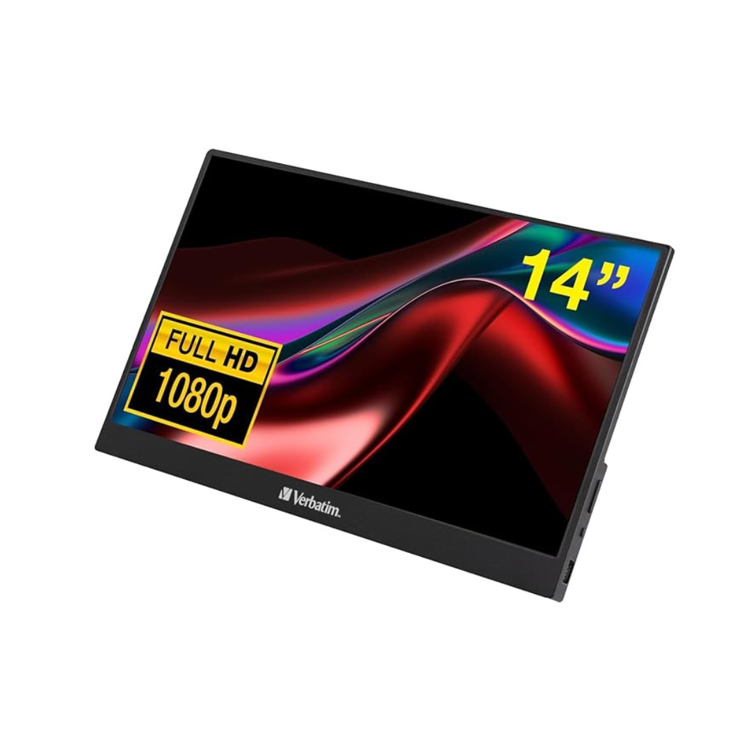 Verbatim 1080P 14-inch Full HD Mobile Monitor (Game Console/PC Compatible/HDMI/Type-C/Speaker Included)