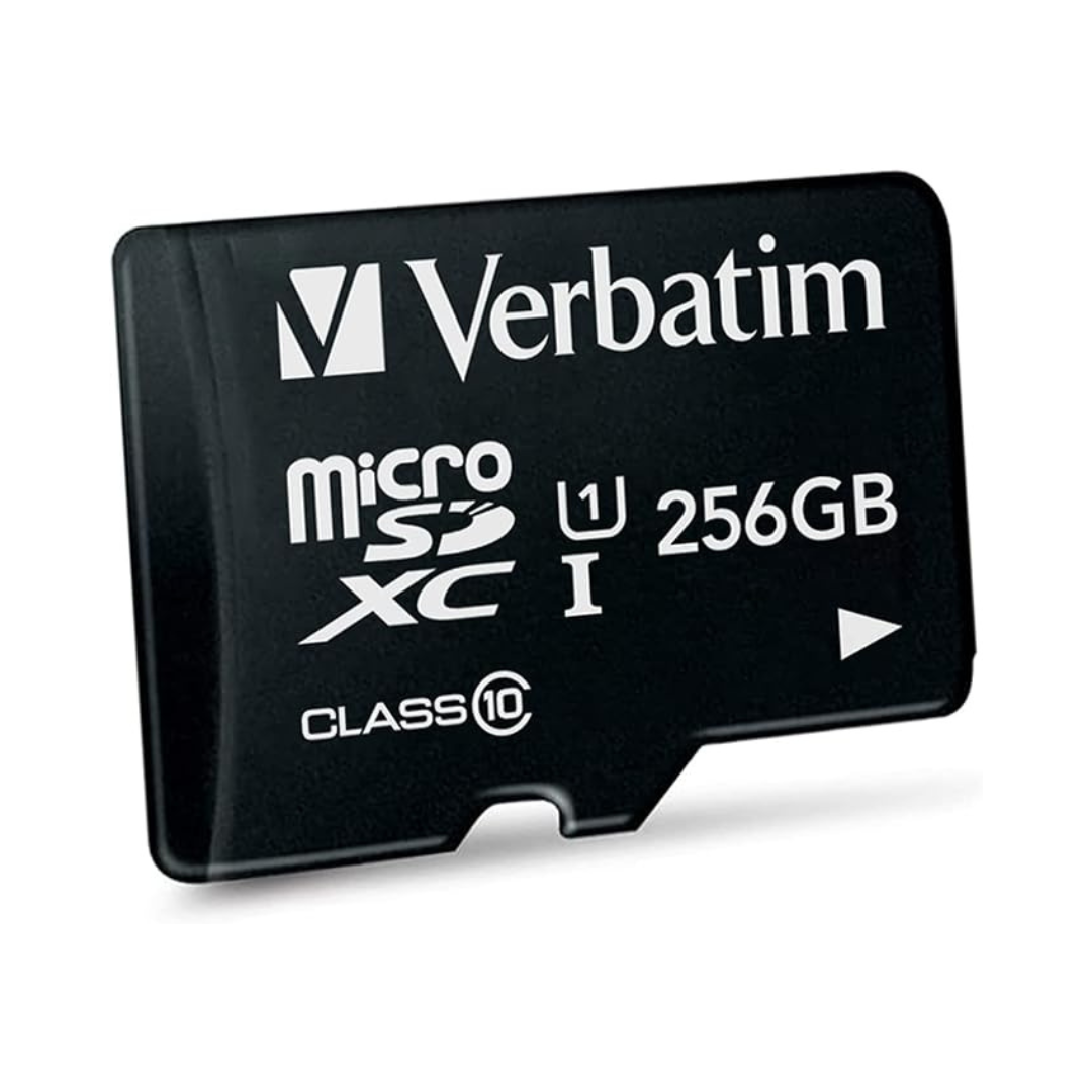 Verbatim MXCN256GJVZ5 MicroSD 256GB Up to 90MB/s UHS-1 U1 Class 10 Secure Domestic Support with I-O Data Devices for Smartphone and Tablet Photo and Video Storage