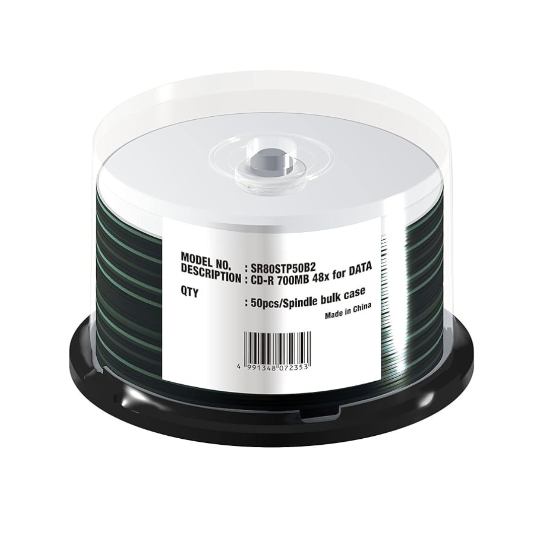 Verbatim 1 Times For CD-R sr80stp50b2 Thermal Printing (One Side 1 Layer/48 X Speed/50 Pieces)