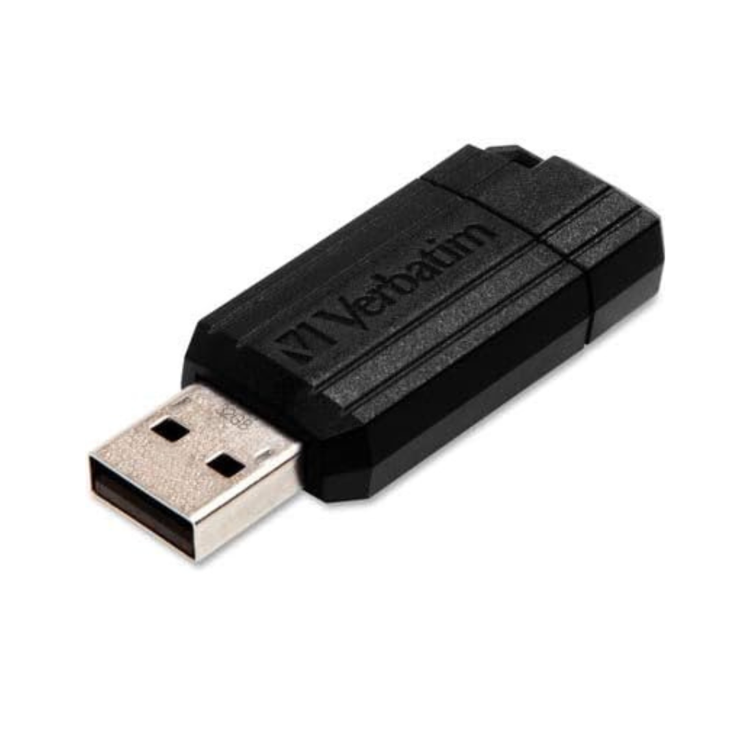 Verbatim 32GB Pinstripe USB Flash Drive - Black ver49064