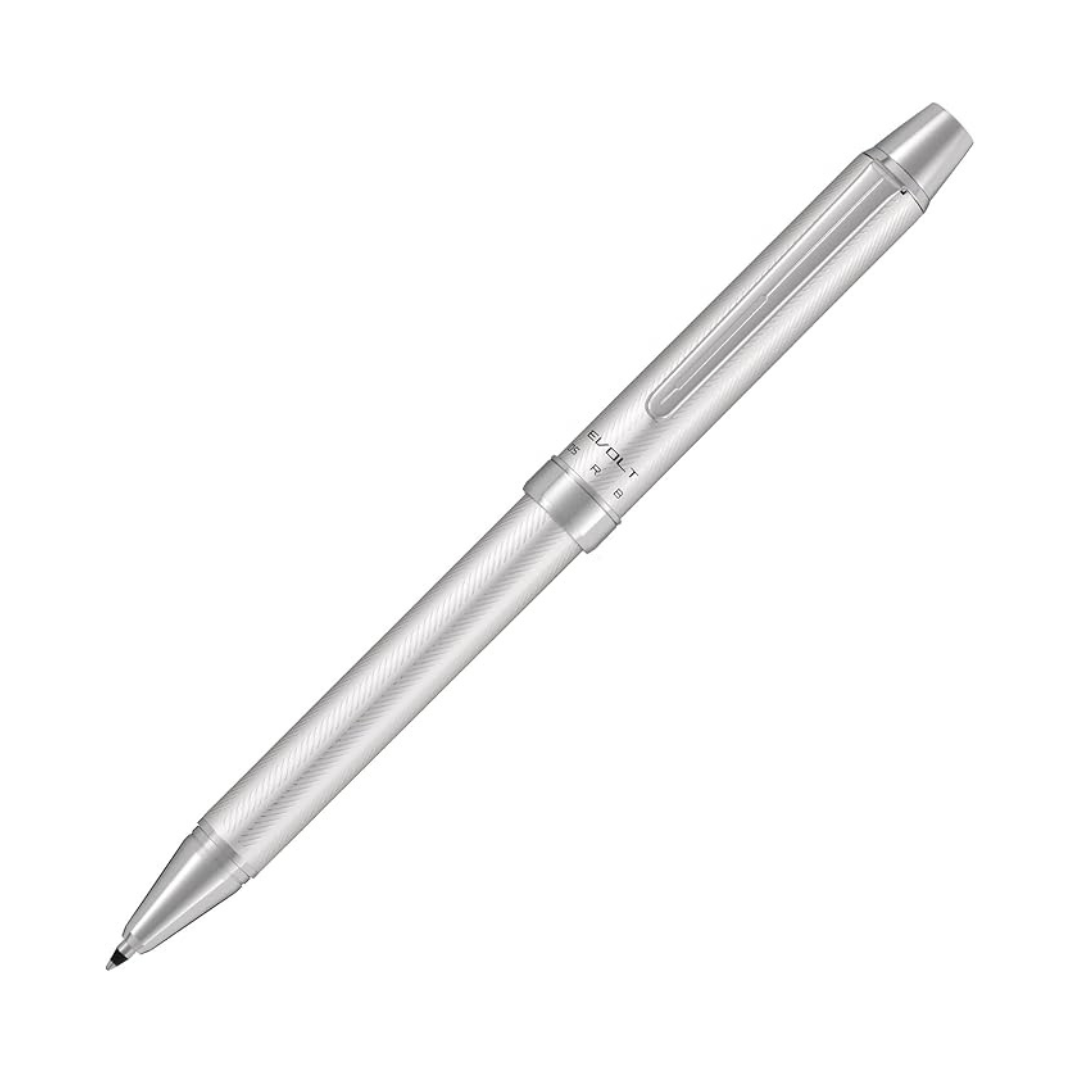 Pilot 2 Color 0.7 mm Ballpoint Multi Pen 0.5 mm Mechanical Pencil, Herringbone Gray Body (BTHE-150R-HGY)