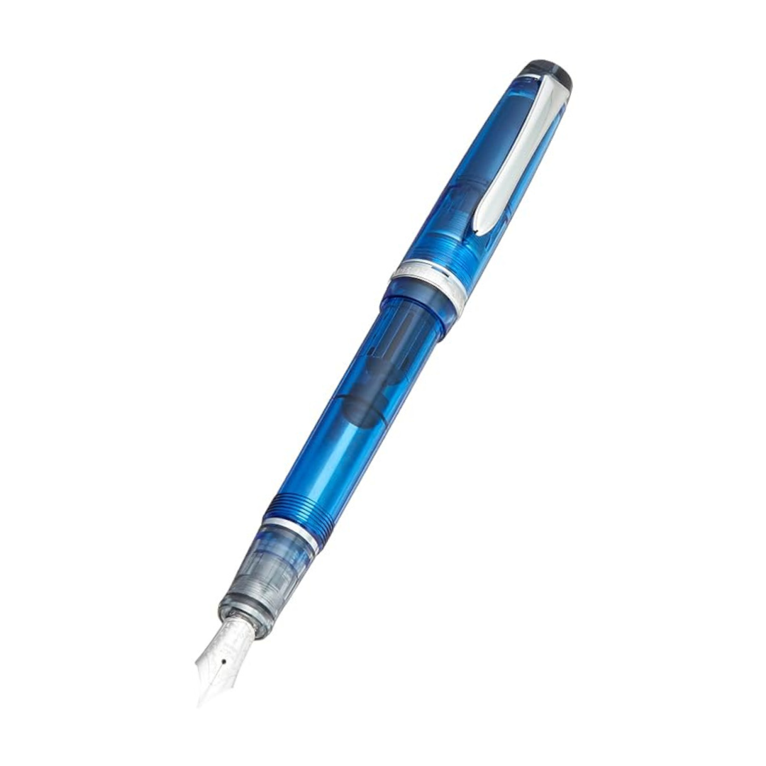 Pilot Custom 92 Heritage Piston Filler Asa Gao Blue Transparent Piston Filler 14KT Fine Fountain Pen
