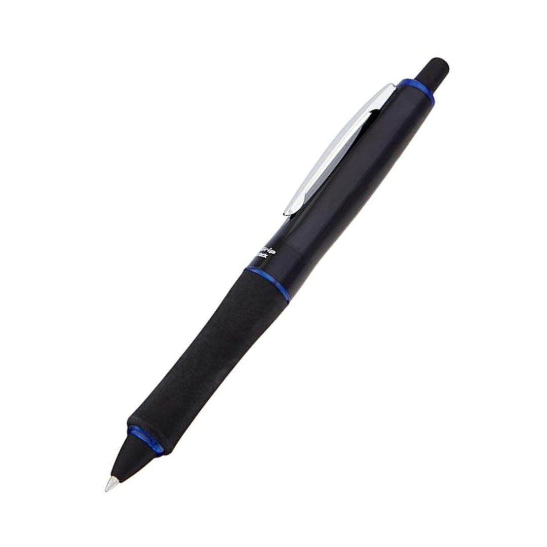 Pilot Dr. Grip Full Black Ball Point Pen 0.7mm, Black Body, Silver Accent
