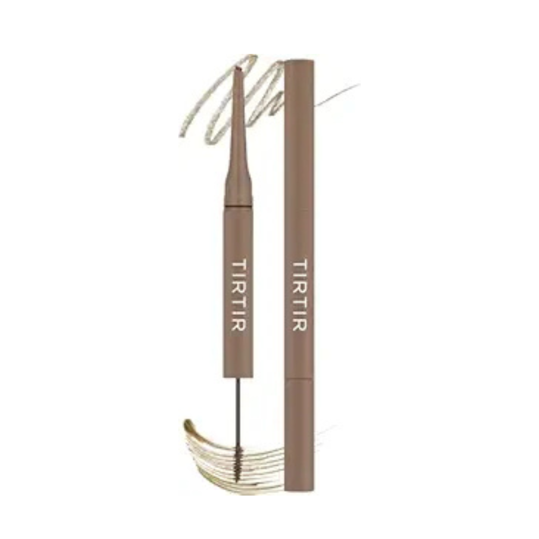TIRTIR 2-in-1 Skinny Brow Pencil & Brow Mascara, 0.8 mm Width (04 ASH BLONDE)