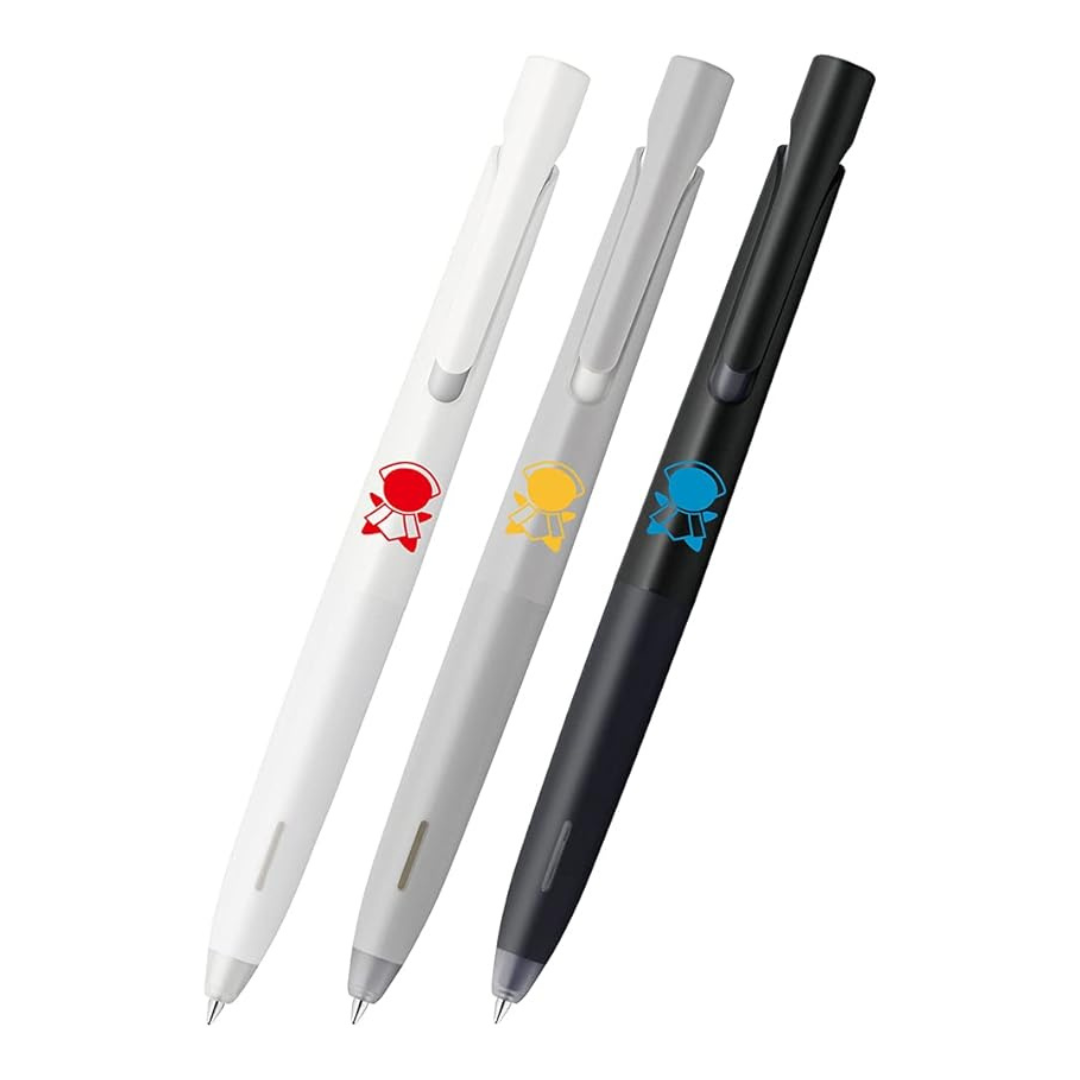 Zebra P-BAS88-KNK-3AZ Oil Based Ballpoint Pen, 0.5, Mushroom Pattern, Set of 3, Black Ink (0.5mm (black), MUJI, Monotone axis set)