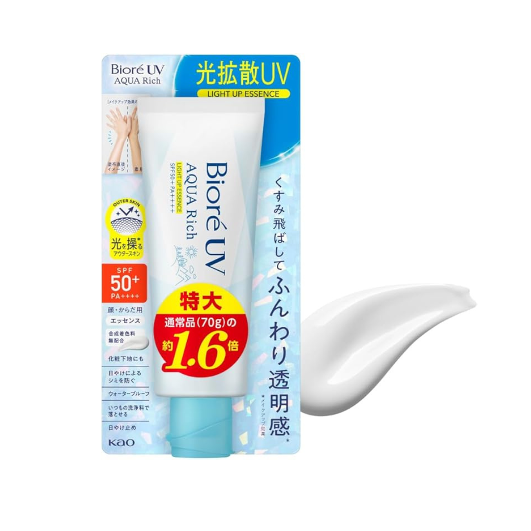 Biore UV Aqua Rich Light Up Essence, 3.9 oz (110 g), SPF50+, PA+++ (Large Capacity)