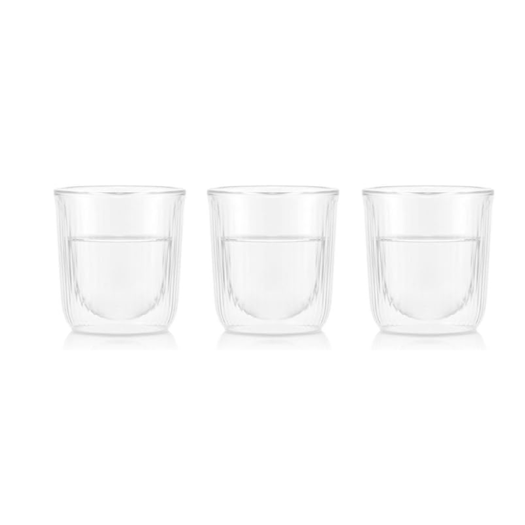 BODUM 12129-10 Glass Cup Tumbler Douro Double Wall Ochoco Glass 2 Piece Set of 2